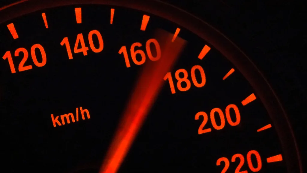 Photo of a car's speed going too fast